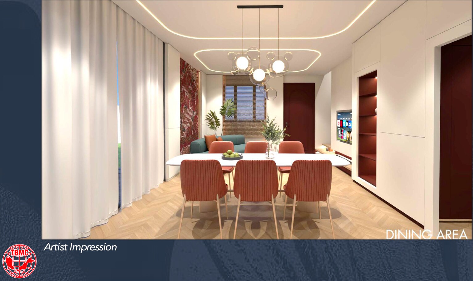 Artist's impression of a dining area at D'Batik Tuaran